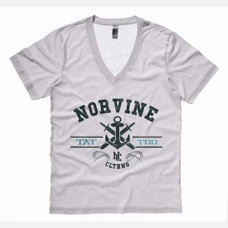 Tattoo Anchor Oversized Deep V-neck T-shirt Norvine